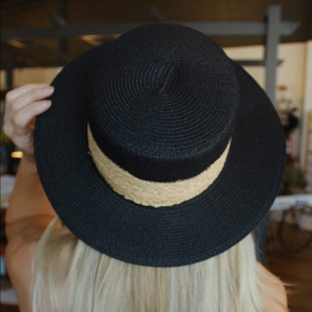 Top Of The Mornin' To Ya Boater Straw Hat-Black - Picture 4 of 4